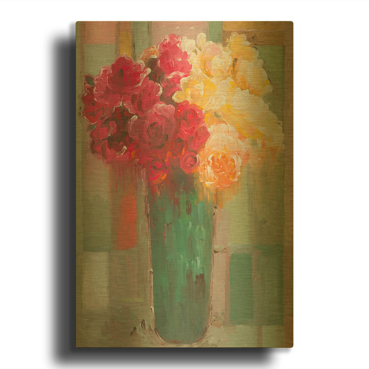 'Poetic Bouquet' By Hooshang Khorasani Gold Metal Wall Art