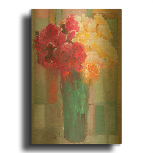 'Poetic Bouquet' By Hooshang Khorasani Gold Metal Wall Art