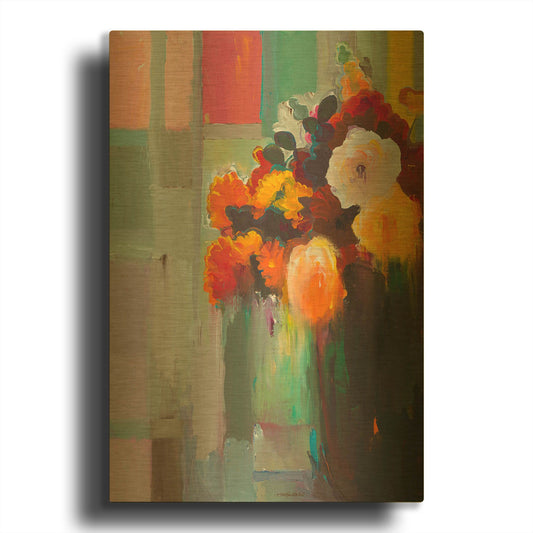 'Asymmetrical Bouquet' By Hooshang Khorasani Gold Metal Wall Art