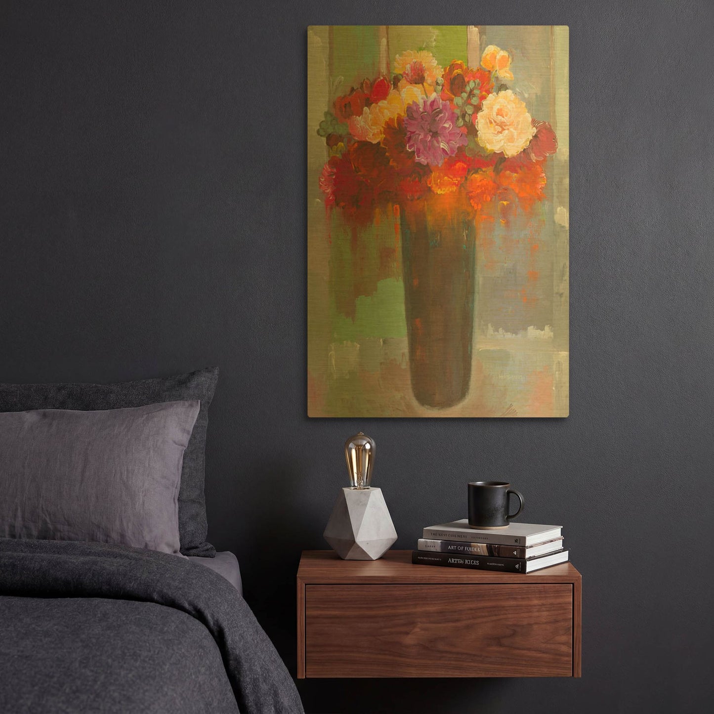 'Touch of Fuscia' By Hooshang Khorasani Gold Metal Wall Art