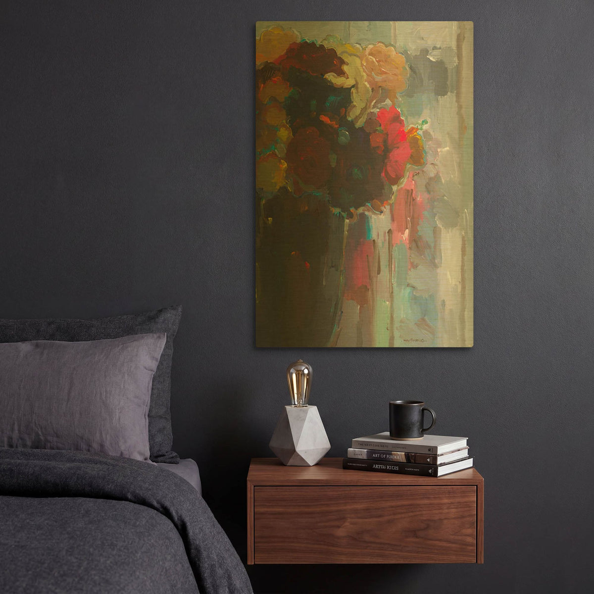 'Asymmetrical Bouquet II' By Hooshang Khorasani Gold Metal Wall Art