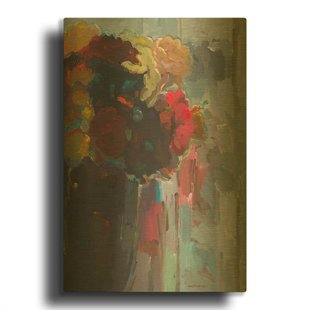 'Asymmetrical Bouquet II' By Hooshang Khorasani Gold Metal Wall Art