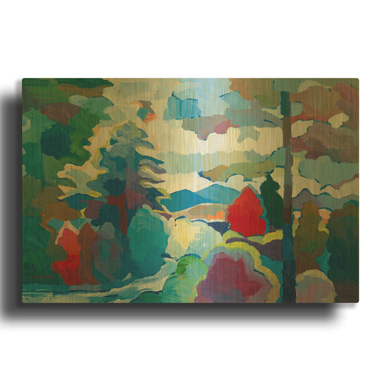 'Stream into Consciousness #2' By Hooshang Khorasani Gold Metal Wall Art
