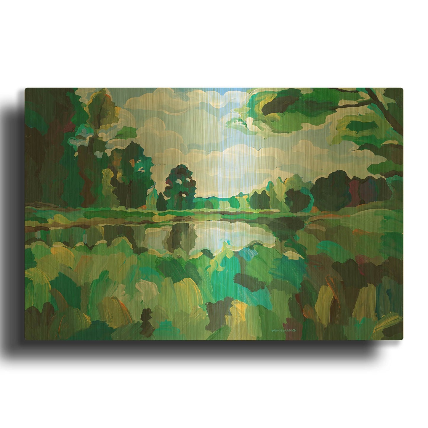 'Bayou Life' By Hooshang Khorasani Gold Metal Wall Art