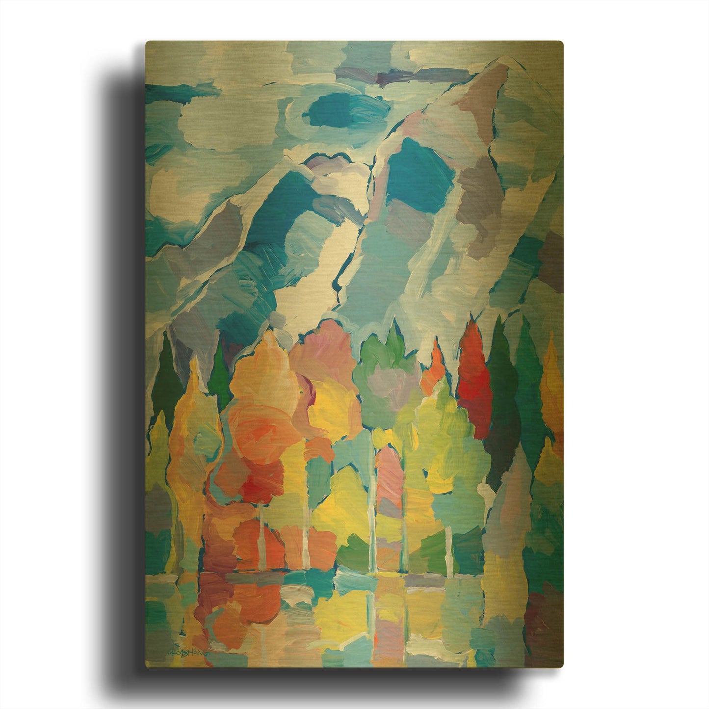 'Colorado Composition #2' By Hooshang Khorasani Gold Metal Wall Art