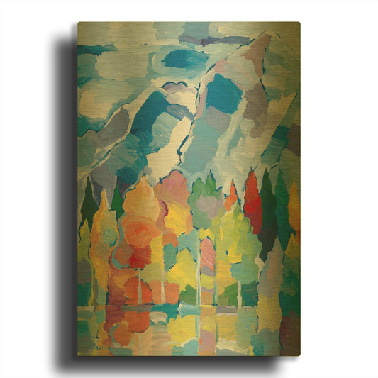 'Colorado Composition #2' By Hooshang Khorasani Gold Metal Wall Art