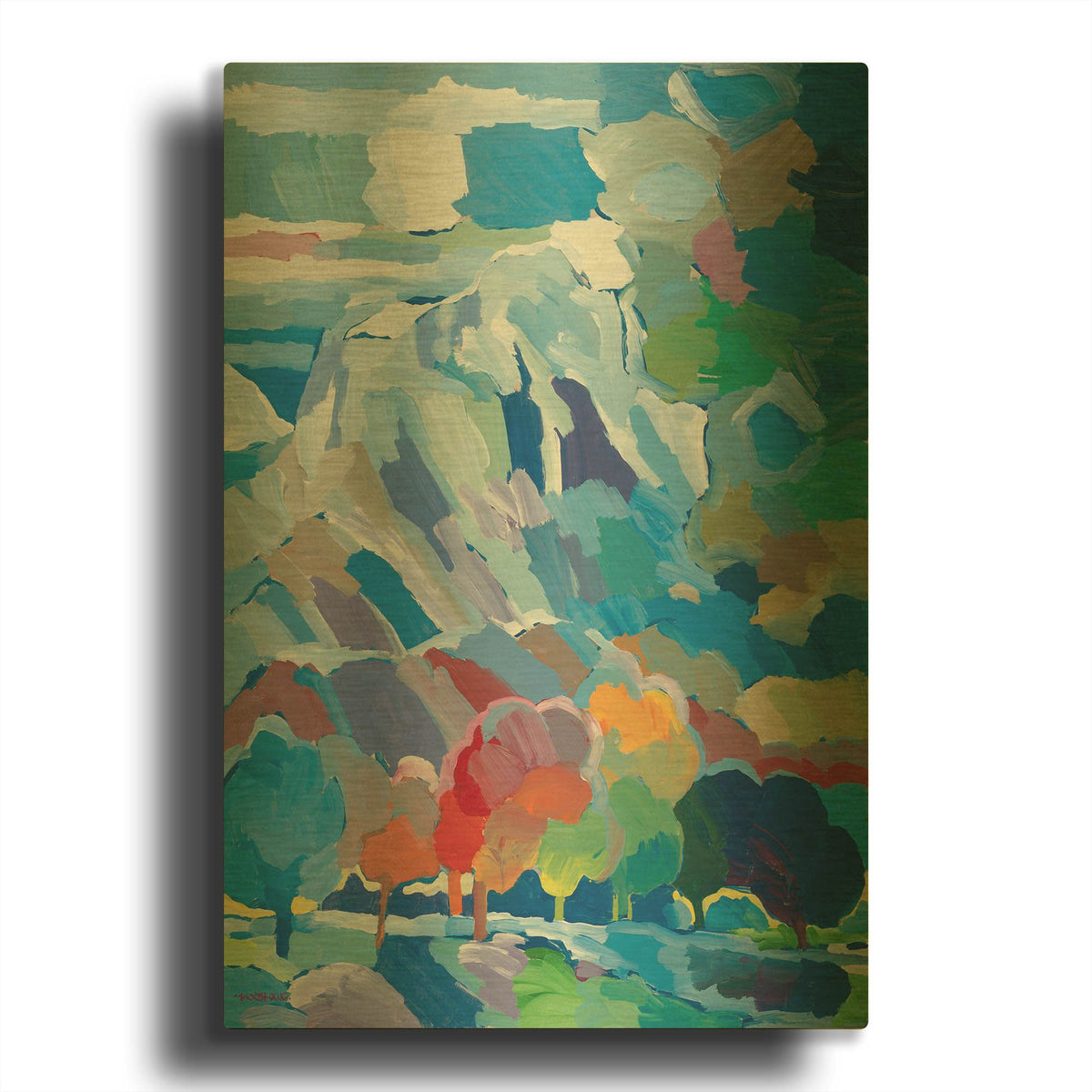 'Cottonwood Connection' By Hooshang Khorasani Gold Metal Wall Art