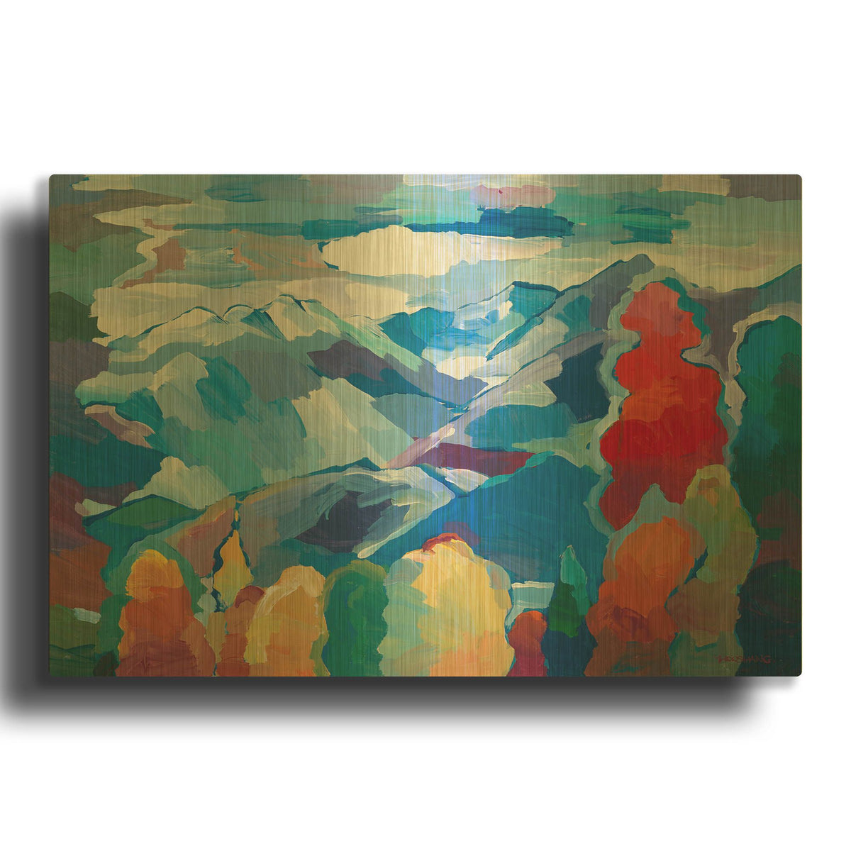 'Nature' By Hooshang Khorasani Gold Metal Wall Art