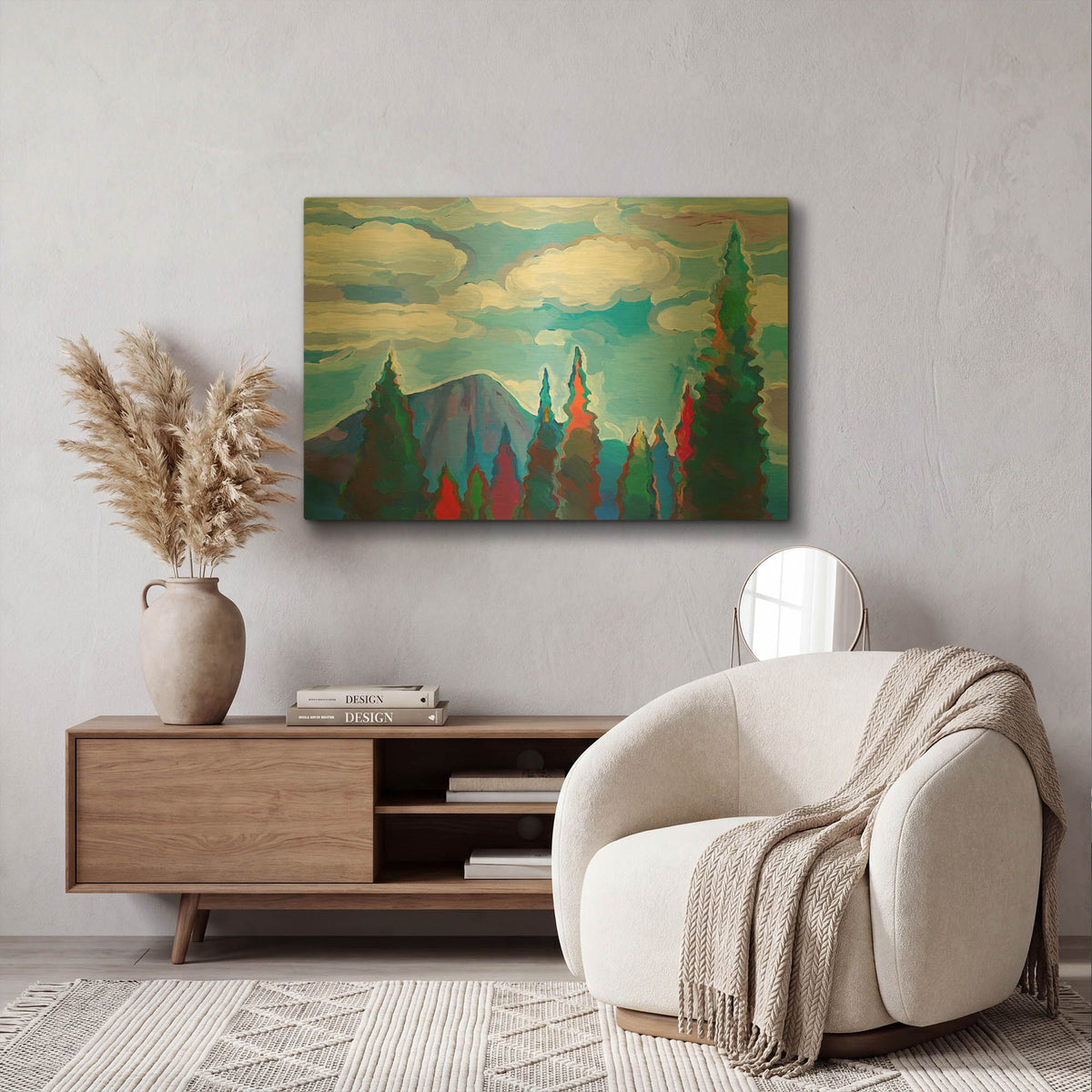 'Color and Clouds #5' By Hooshang Khorasani Gold Metal Wall Art