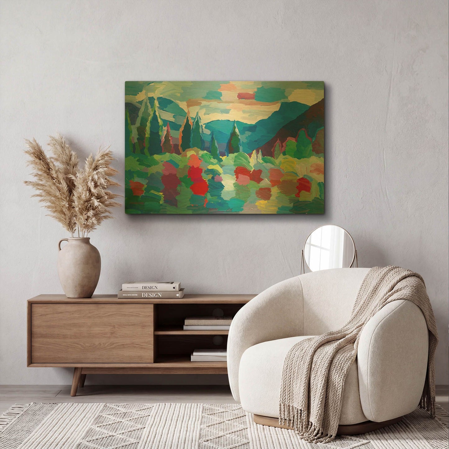 'Petals and Peaks' By Hooshang Khorasani Gold Metal Wall Art