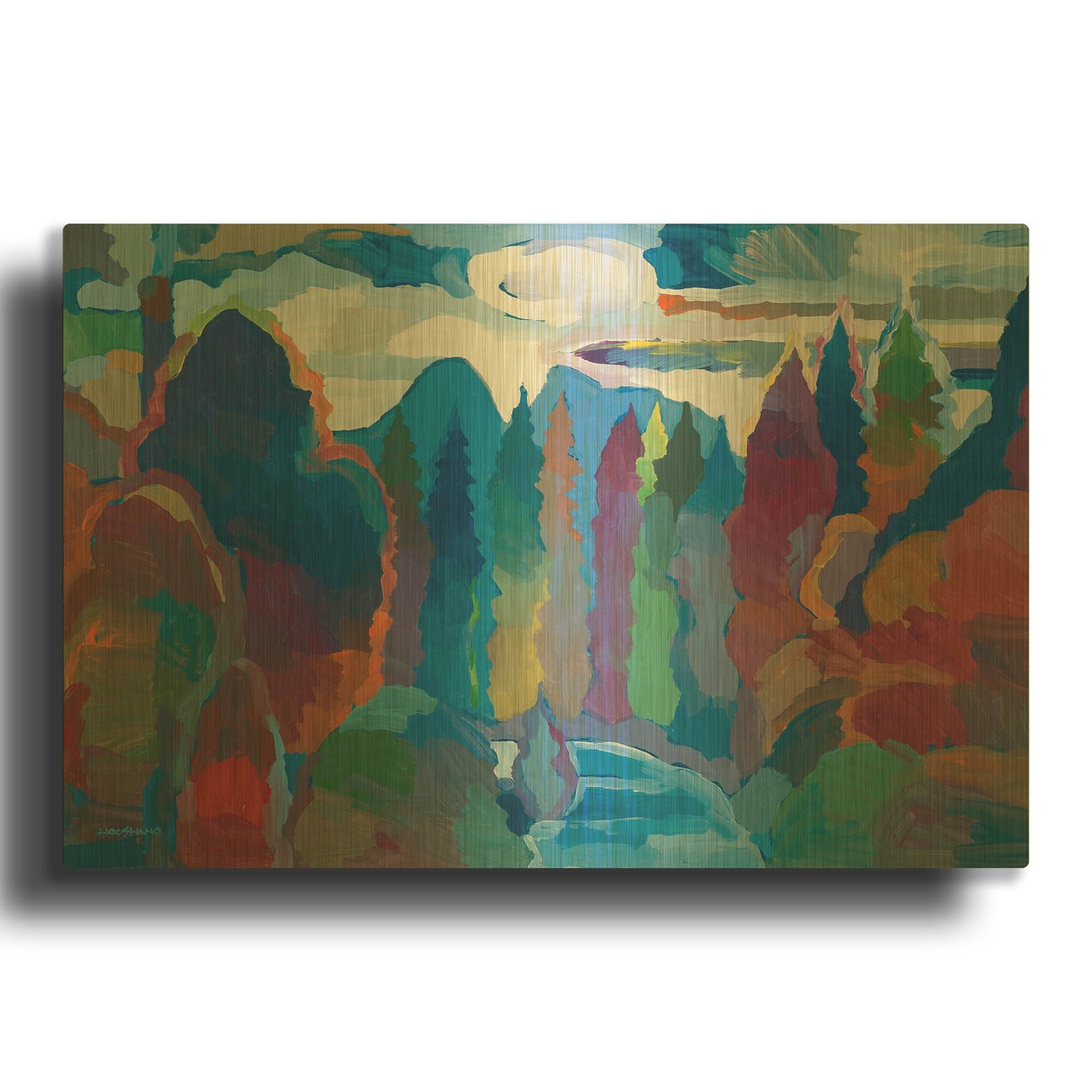 'Stream into Consciousness' By Hooshang Khorasani Gold Metal Wall Art
