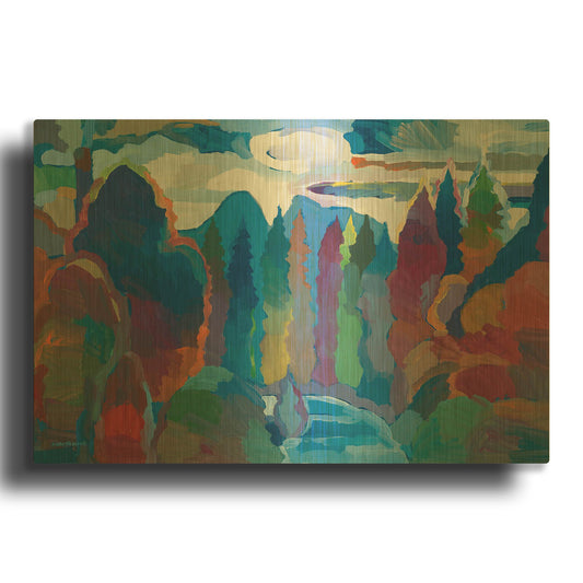 'Stream into Consciousness' By Hooshang Khorasani Gold Metal Wall Art