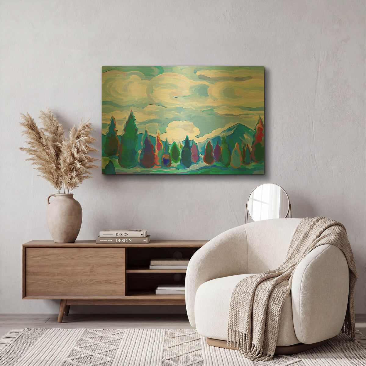 'Color and Clouds #4' By Hooshang Khorasani Gold Metal Wall Art