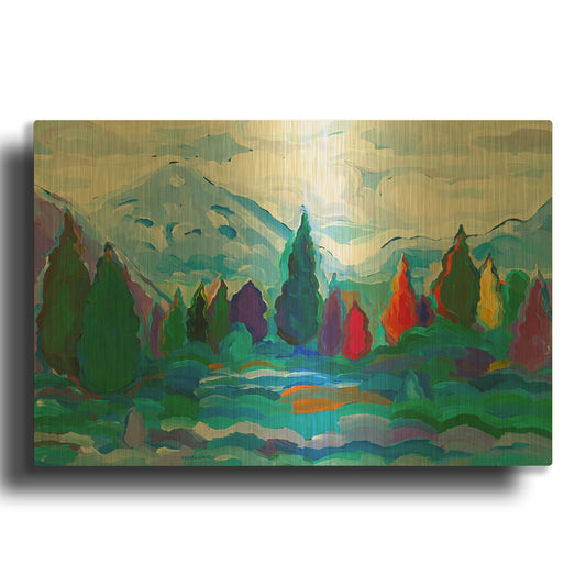 'Glacier Legacy #2' By Hooshang Khorasani Gold Metal Wall Art