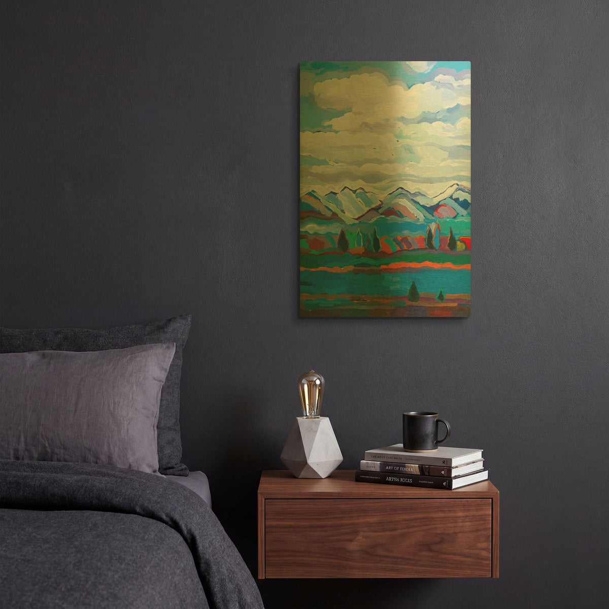 'Color and Clouds #6' By Hooshang Khorasani Gold Metal Wall Art