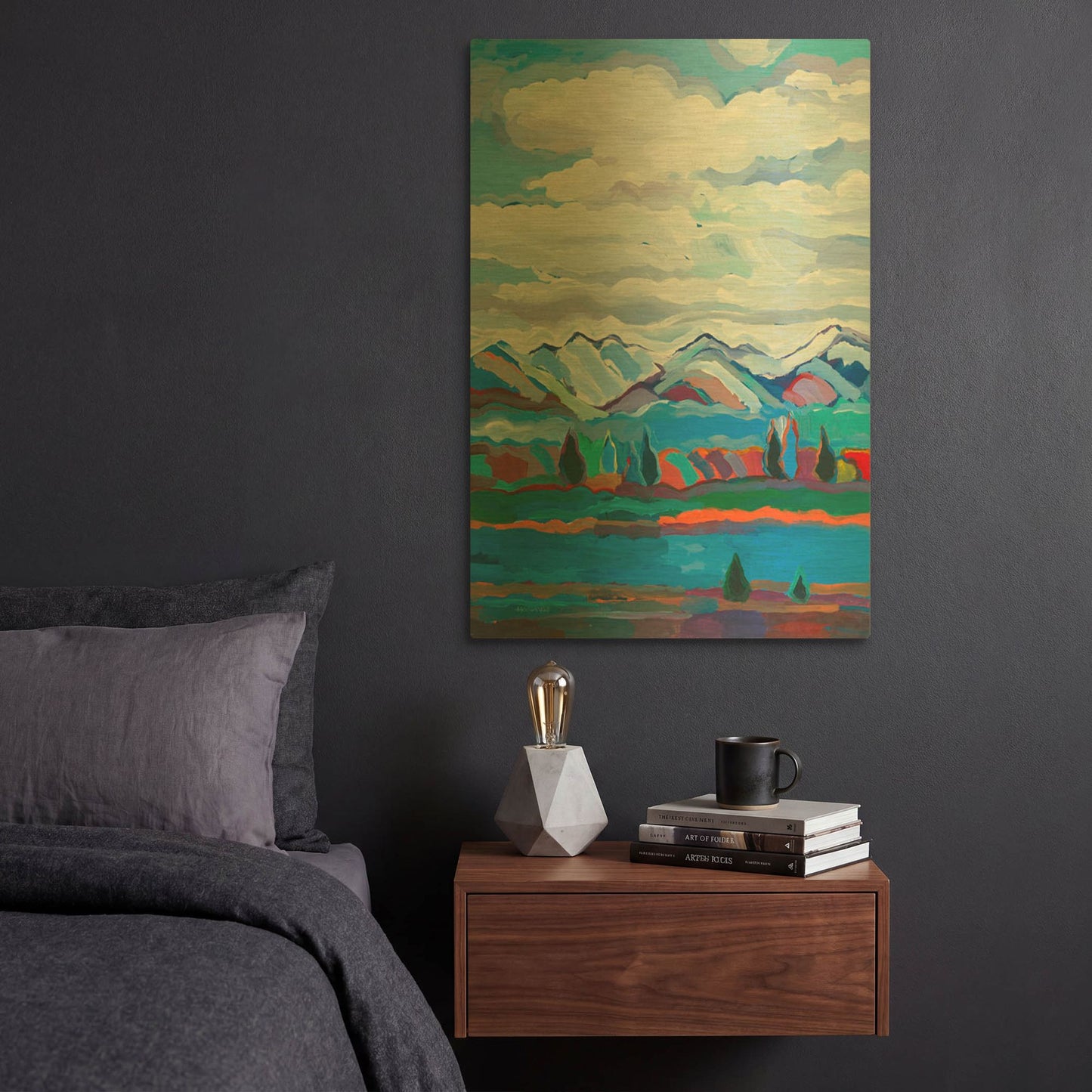 'Color and Clouds #6' By Hooshang Khorasani Gold Metal Wall Art