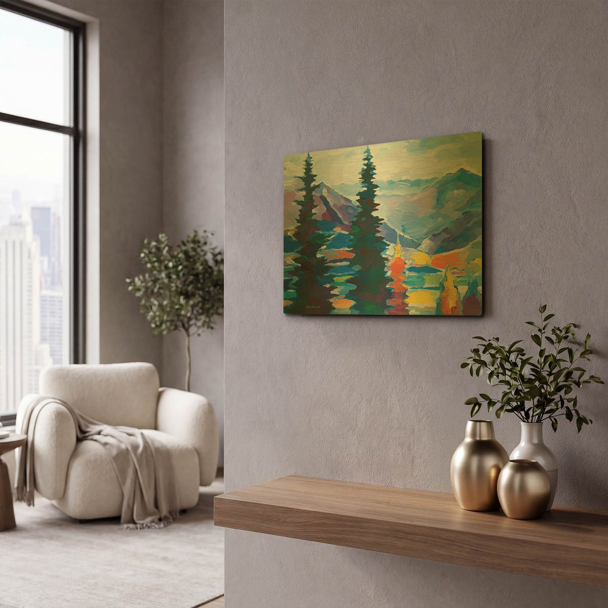 'The Sentries' By Hooshang Khorasani Gold Metal Wall Art