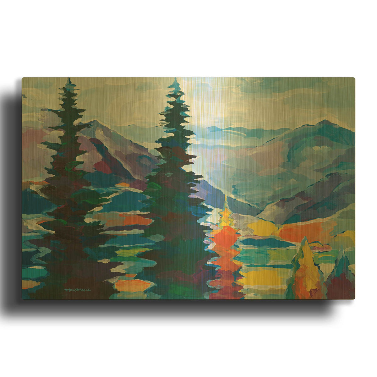 'The Sentries' By Hooshang Khorasani Gold Metal Wall Art