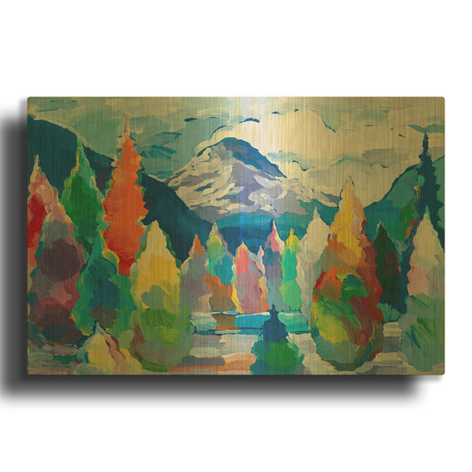 'Glacier Legacy #5' By Hooshang Khorasani Gold Metal Wall Art