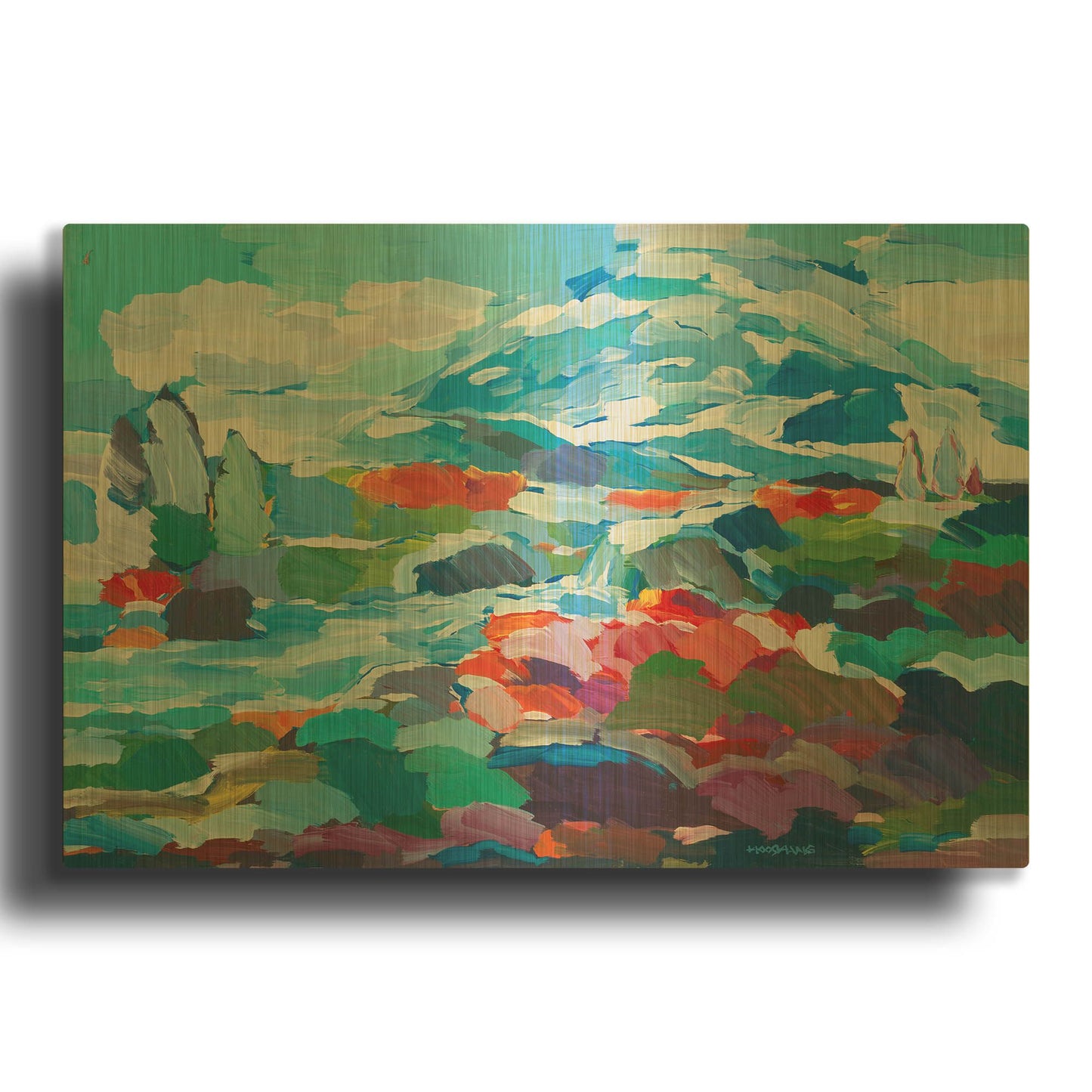 'Conceptual Color' By Hooshang Khorasani Gold Metal Wall Art
