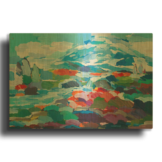 'Conceptual Color' By Hooshang Khorasani Gold Metal Wall Art