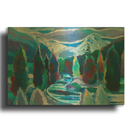 'Glacier Legacy #8' By Hooshang Khorasani Gold Metal Wall Art