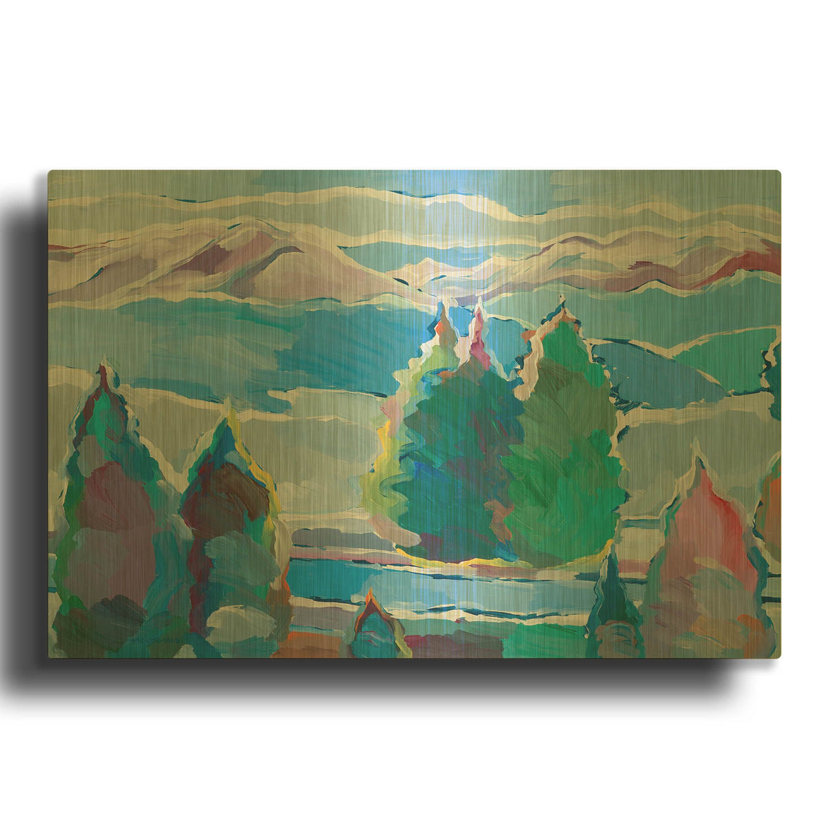 'Thoughts of Blue' By Hooshang Khorasani Gold Metal Wall Art