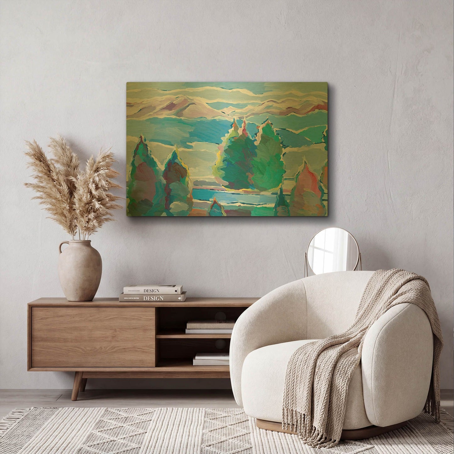 'Thoughts of Blue' By Hooshang Khorasani Gold Metal Wall Art