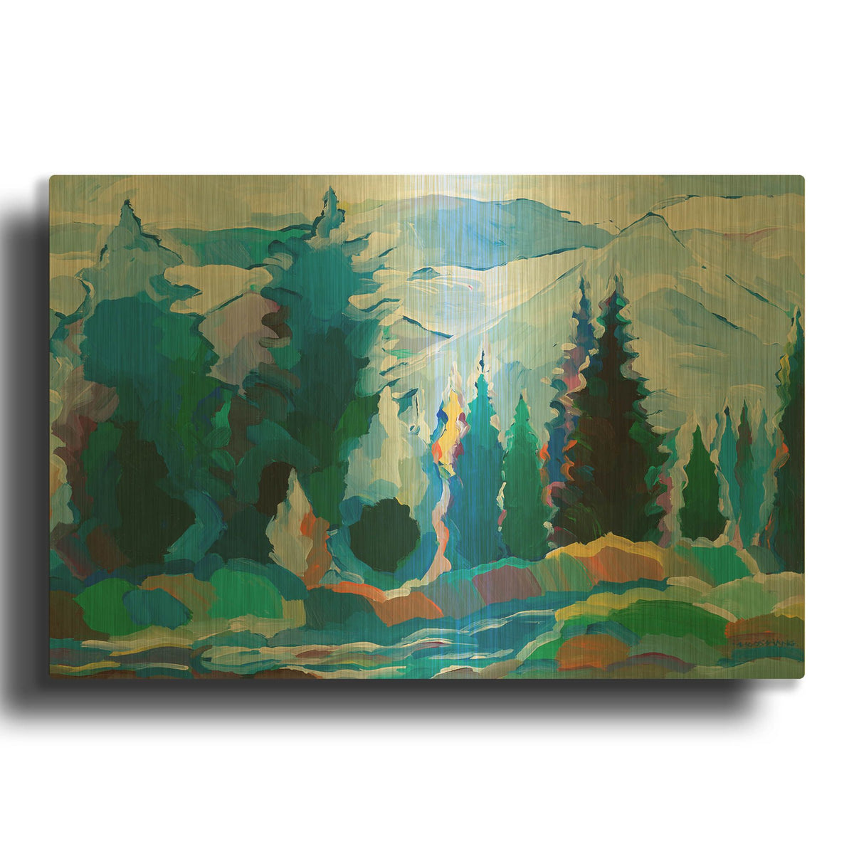 'Blue Daydream' By Hooshang Khorasani Gold Metal Wall Art