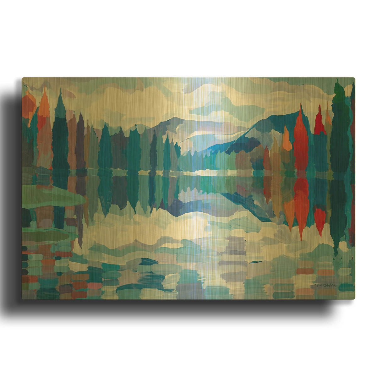 'Sierra Serenity' By Hooshang Khorasani Gold Metal Wall Art