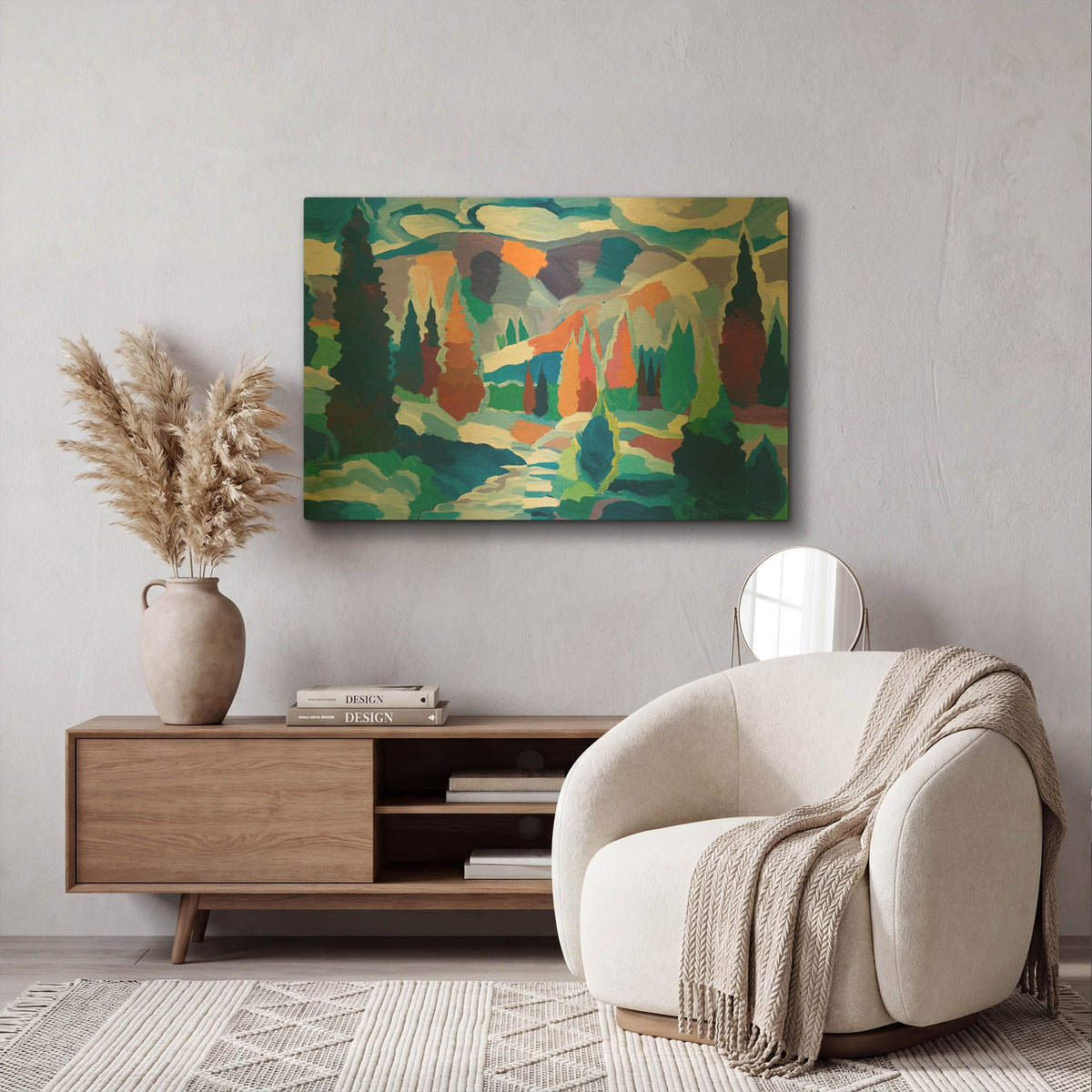 'The Creek among the Colors' By Hooshang Khorasani Gold Metal Wall Art