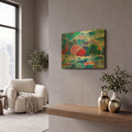 'Stream Side Gathering' By Hooshang Khorasani Gold Metal Wall Art