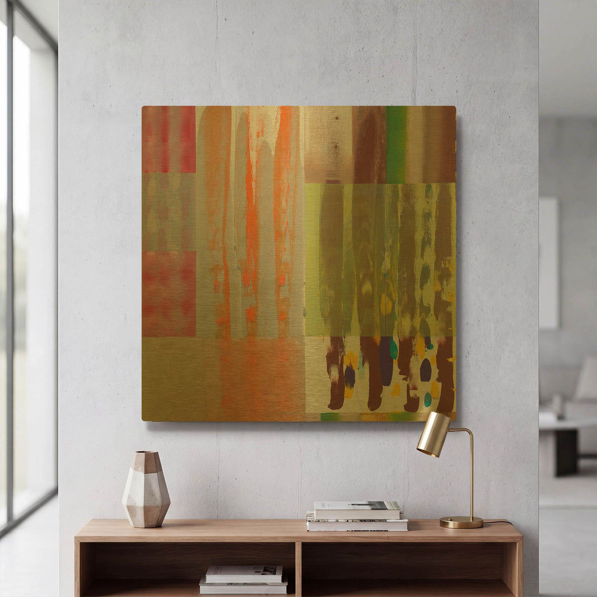 'Color Storm Shadow' By Hooshang Khorasani Gold Metal Wall Art