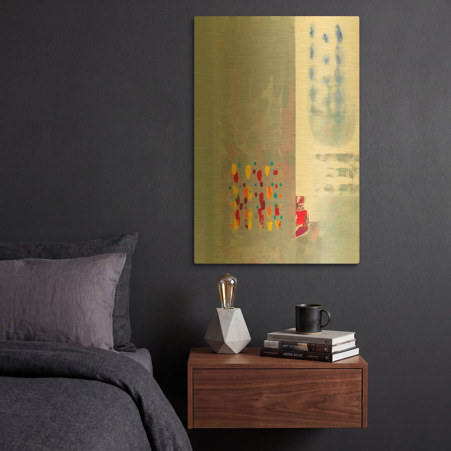 'Subtle Color Storm' By Hooshang Khorasani Gold Metal Wall Art