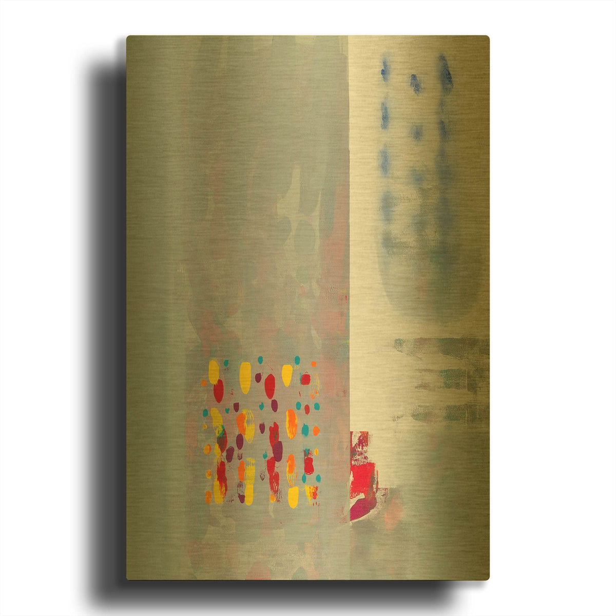 'Subtle Color Storm' By Hooshang Khorasani Gold Metal Wall Art