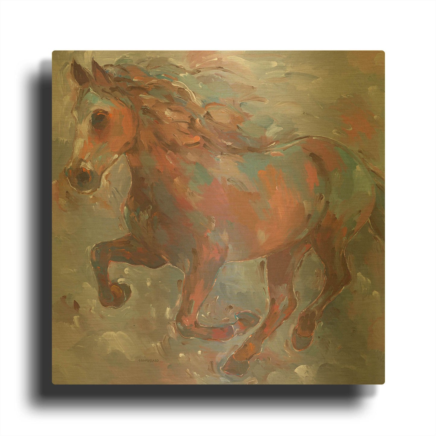 'Bay Runner' By Hooshang Khorasani Gold Metal Wall Art