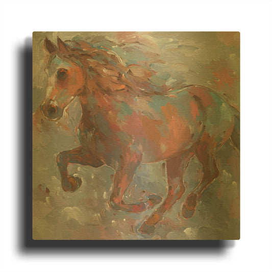 'Bay Runner' By Hooshang Khorasani Gold Metal Wall Art