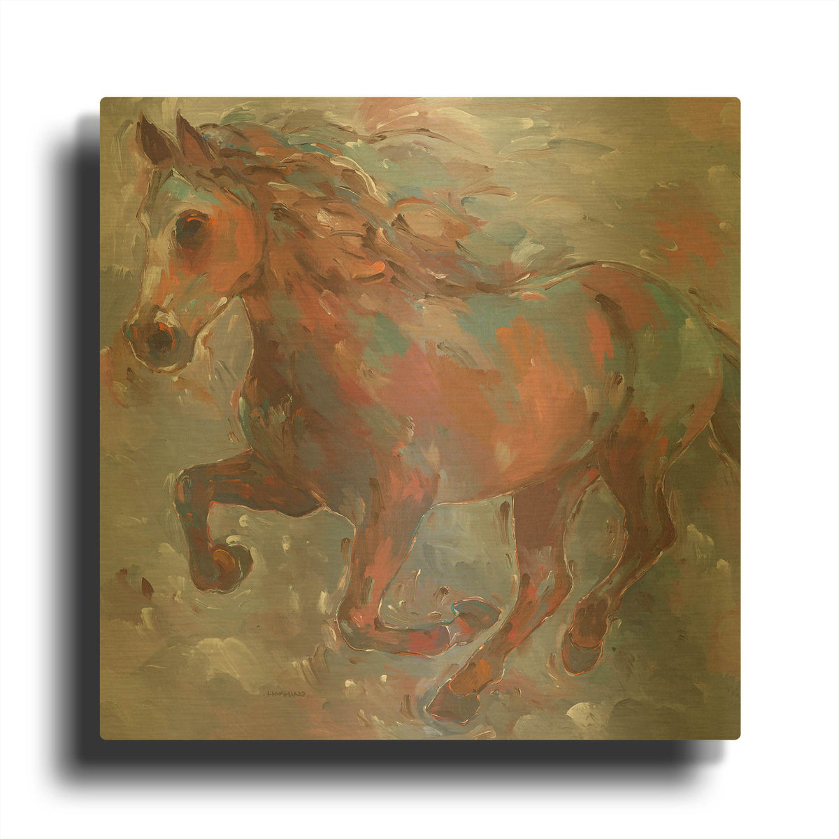 'Bay Runner' By Hooshang Khorasani Gold Metal Wall Art