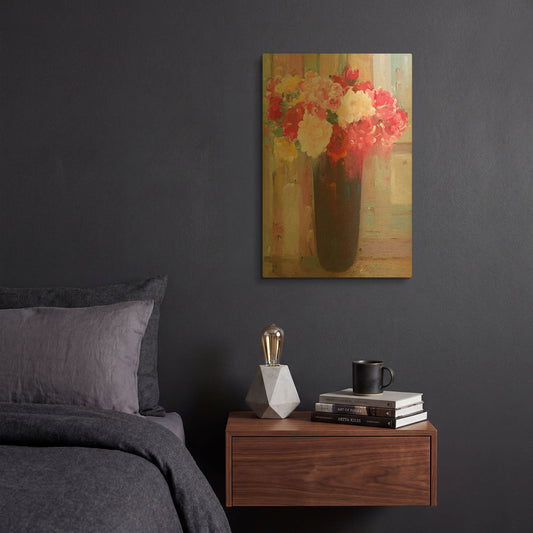 'Love in Bloom' By Hooshang Khorasani Gold Metal Wall Art