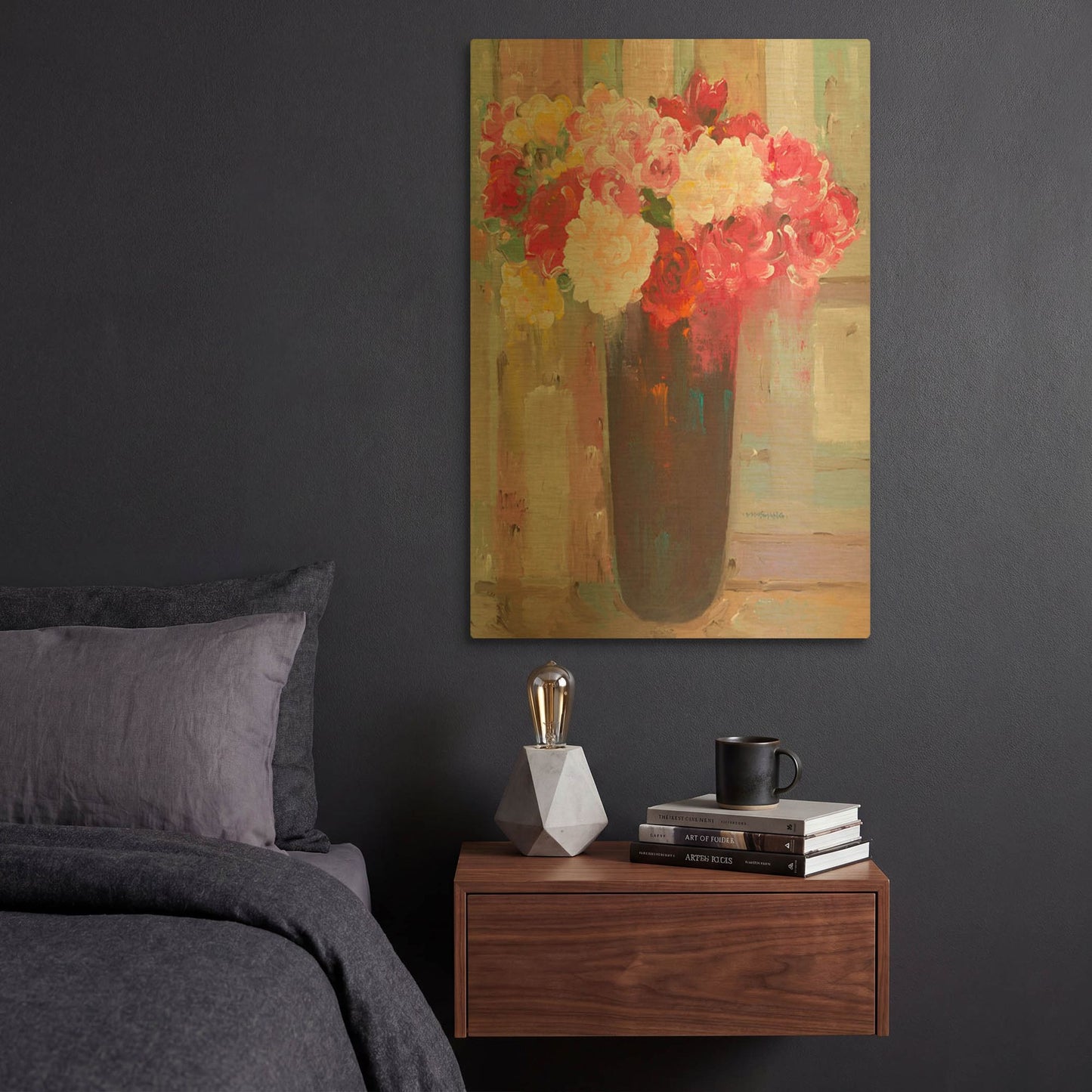 'Love in Bloom' By Hooshang Khorasani Gold Metal Wall Art