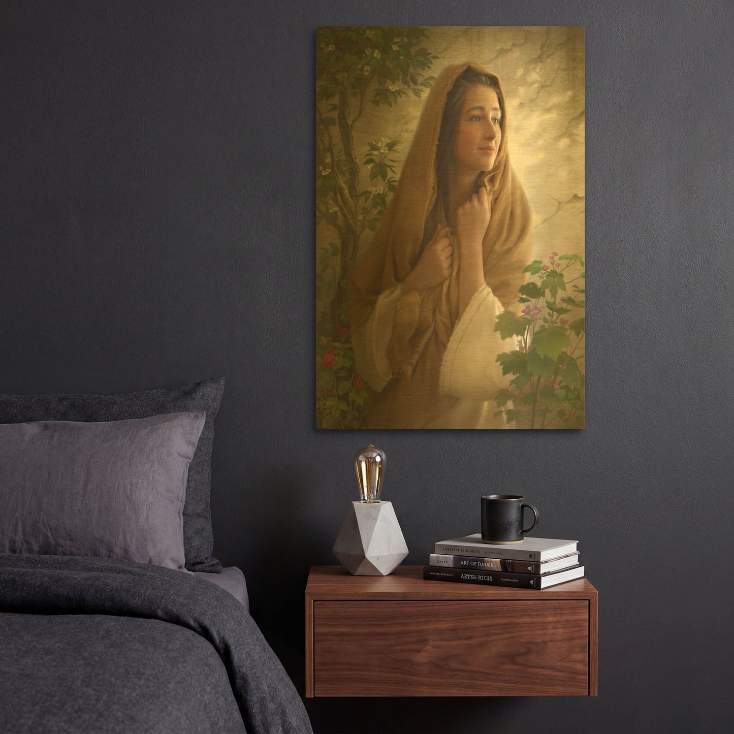 'Mary Kept All These Things' By Howard Lyon Gold Metal Wall Art