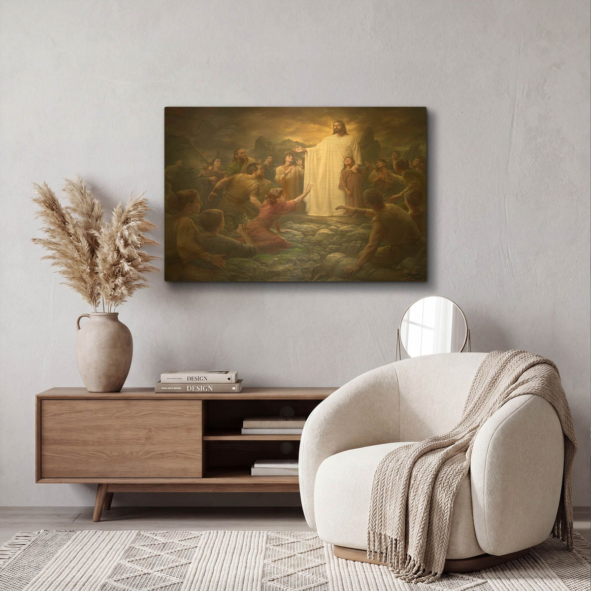 'One Shepherd' By Howard Lyon Gold Metal Wall Art