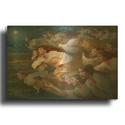 'The Herald Angels' By Howard Lyon Gold Metal Wall Art