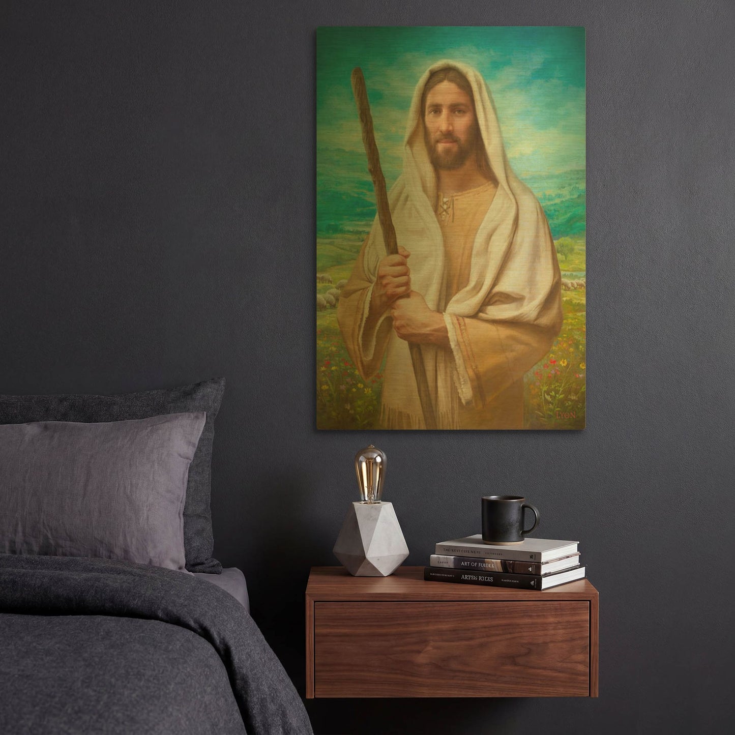 'Feed My Sheep' By Howard Lyon Gold Metal Wall Art