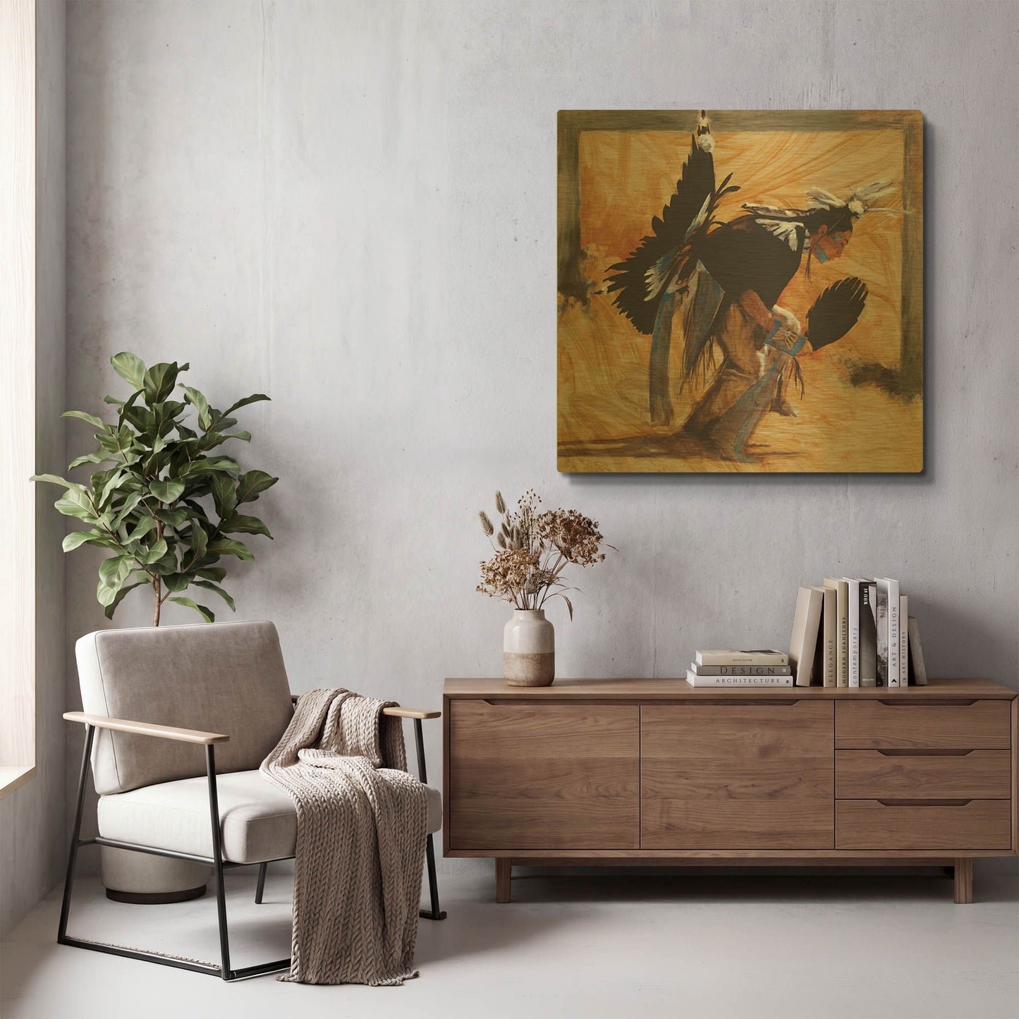 'D. Looking Glass' By J. E. Knauf Gold Metal Wall Art