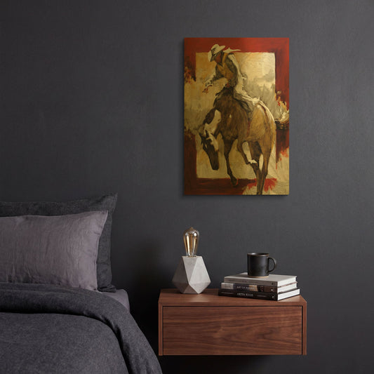 'Countdown In Red' By J. E. Knauf Gold Metal Wall Art