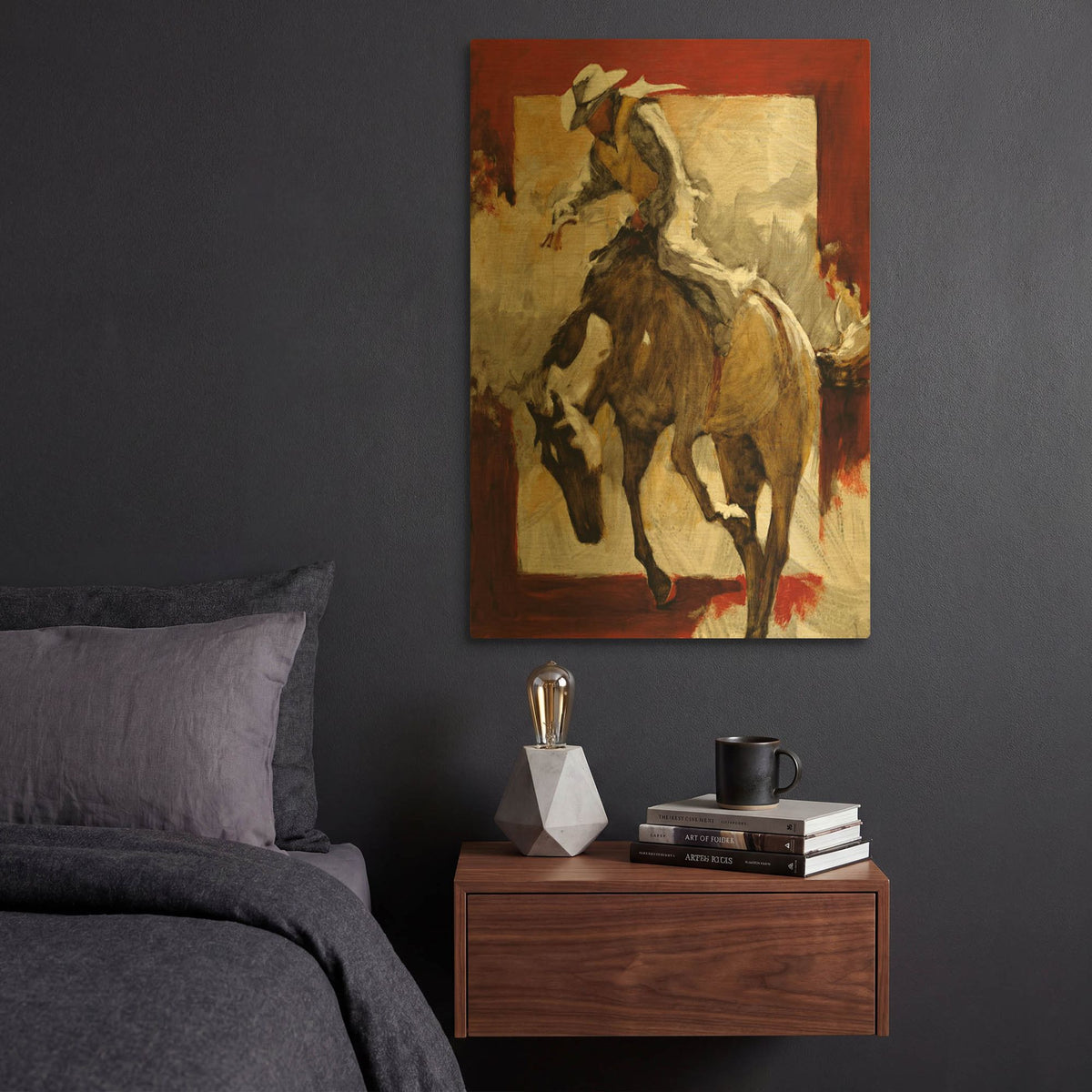 'Countdown In Red' By J. E. Knauf Gold Metal Wall Art
