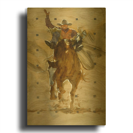 'Holdin' By J. E. Knauf Gold Metal Wall Art