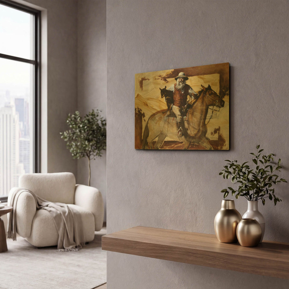 'Hitchin' By J. E. Knauf Gold Metal Wall Art