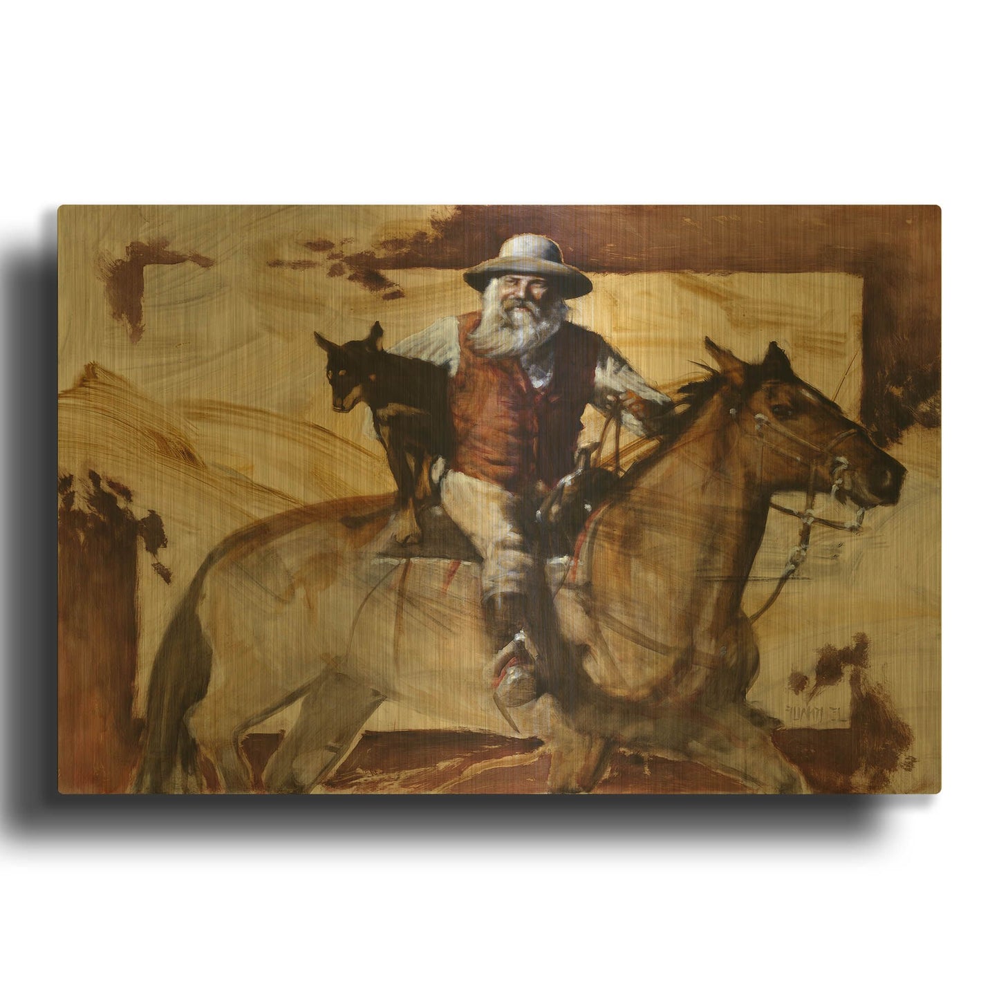 'Hitchin' By J. E. Knauf Gold Metal Wall Art
